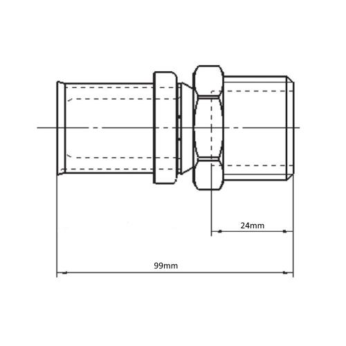 LK PressPex Rak Koppling Utvändig Gänga A75xR50