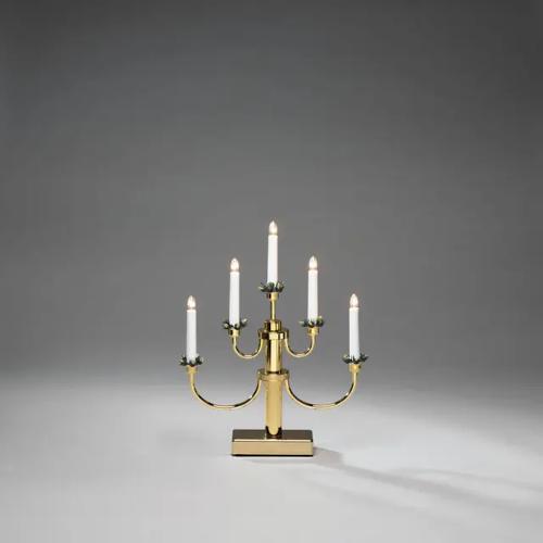 Lysestage 5 Lys E10 IP20 Metal Messingbelagt Konstsmide