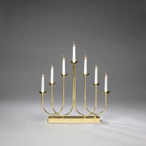 Elljusstake 7 Ljus E10 IP20 Metall Mässing Konstsmide