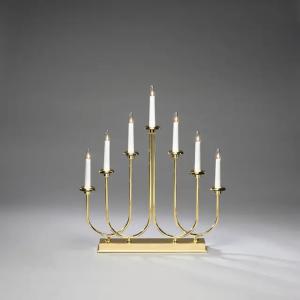 Elljusstake 7 Ljus E10 IP20 Metall Mässing Konstsmide