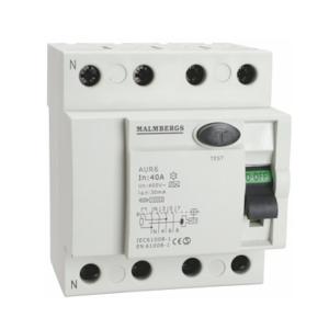 Earth Fault Circuit Breaker, A-Type, 40A, 4-Pole, 30mA, Malmbergs 2169713