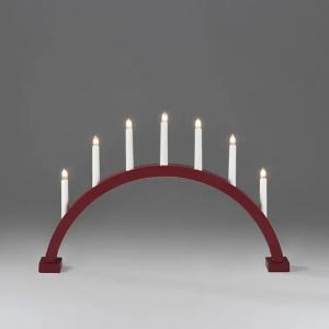 Electric Candlestick Arch 7 Candles E10 IP20 Wood Matt Dark Red Konstsmide