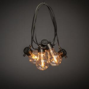 B/O Slinga 10 Amber LED Solpanel IP44 Svart Konstsmide