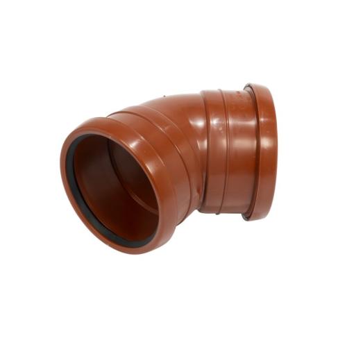 Markböj 2-Muff 110mmx45° Polypropen Pipelife