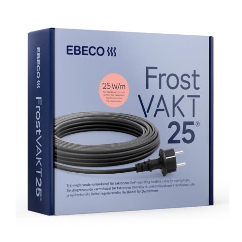 Frostvakt 25 Ebeco Varmekabel 125W 25W/m 5m Sort