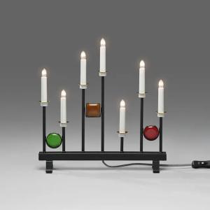 Lysestage 7 Lys Med Dekorationer E10 IP20 Metal Sort/Multifarvet Konstsmide