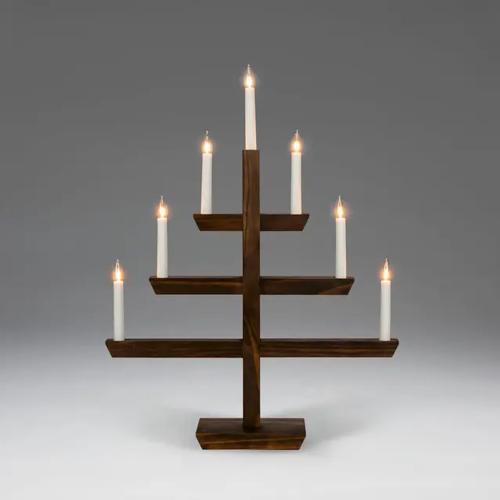 Träljusstake 7 Lampor E10 230V IP20 Brunbets Konstsmide