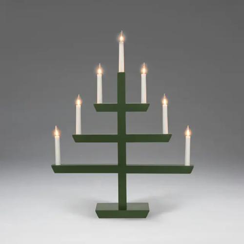 Träljusstake 7 Lampor E10 230V IP20 Mörkgrön Konstsmide