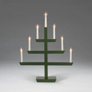 Träljusstake 7 Lampor E10 230V IP20 Mörkgrön Konstsmide