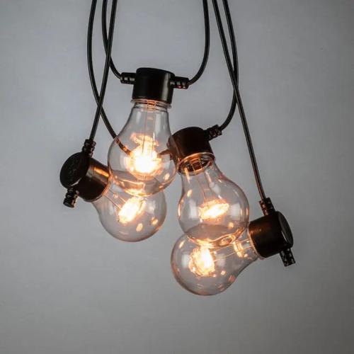 Ljusslinga Klara Lampor 10 Amber LED E27 IP44 Svart Konstsmide