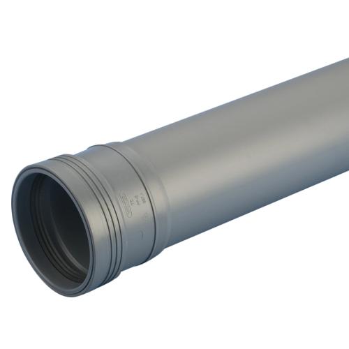 Wafix PP Afløbsrør Med Muffe, 1 Muffe, 1m, Grå