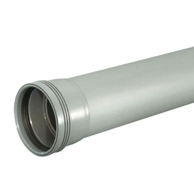Wafix PP Avloppsrör, 1 Muff, 75mm, Grå (75x250mm)