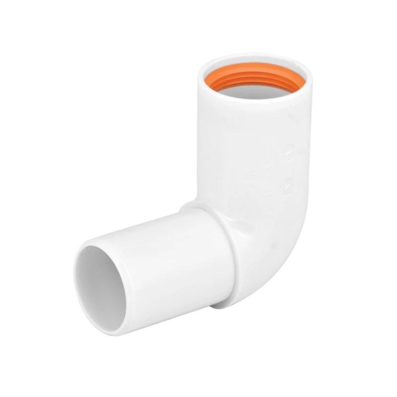 Falu Vulk 40mmx90° Vinkel 1-Muff PP Vit Med Gummitätning Faluplast
