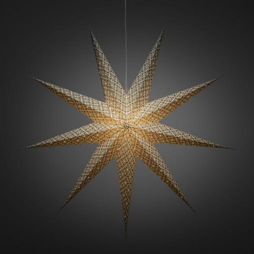 Papirstjerne E14 115cm IP20 Hvid/Petroleumblå Konstsmide