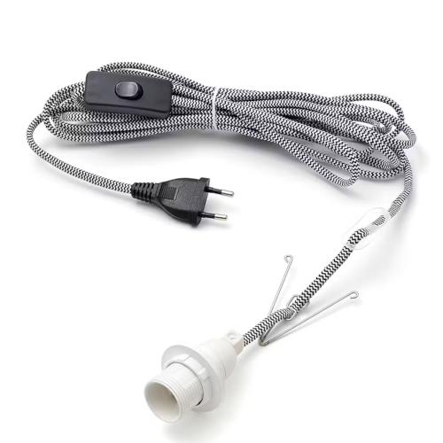 Cord Rack Textile Covered 5m E14 IP20 Black Konstsmide