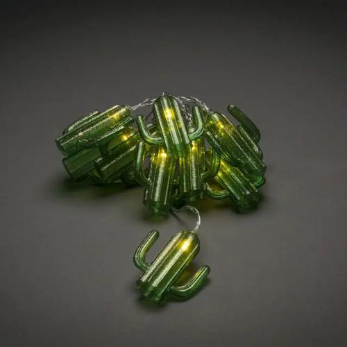 Slinga Med 10 Kaktus 3xAA IP20 Grön Konstsmide