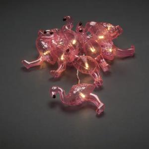 Slinga Med 10 Rosa Flamingos 3xAA IP20 Konstsmide