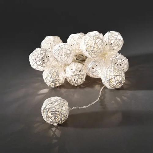 String Lights 16 Balls LED Warm White LED IP20 White Konstsmide