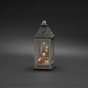 Batteridriven Lanterna Med Hus 8 LED IP20 Trä Vit Konstsmide