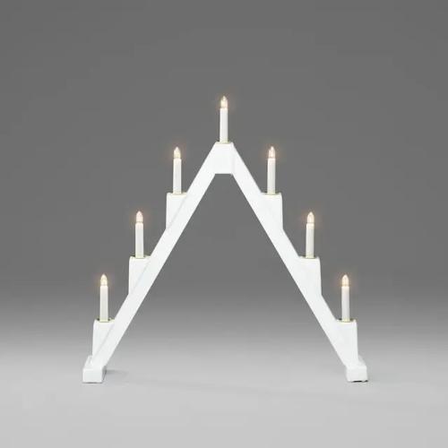 Elljusstake 7 Ljus Vikbar Vit Med Mässing Dekorativ Ring E10 IP20 Konstsmide