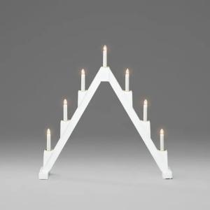 Elljusstake 7 Ljus Vikbar Vit Med Mässing Dekorativ Ring E10 IP20 Konstsmide