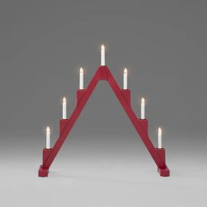 Electric Candlestick 7 Candles Foldable Red With Brass Decorative Ring E10 IP20 Konstsmide