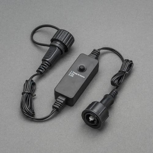 Timer Udendørs 9 Timer IP44 Sort Konstsmide