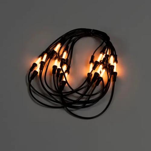 Ljusslinga 30 Avlånga Amber LED IP44 Svart Konstsmide