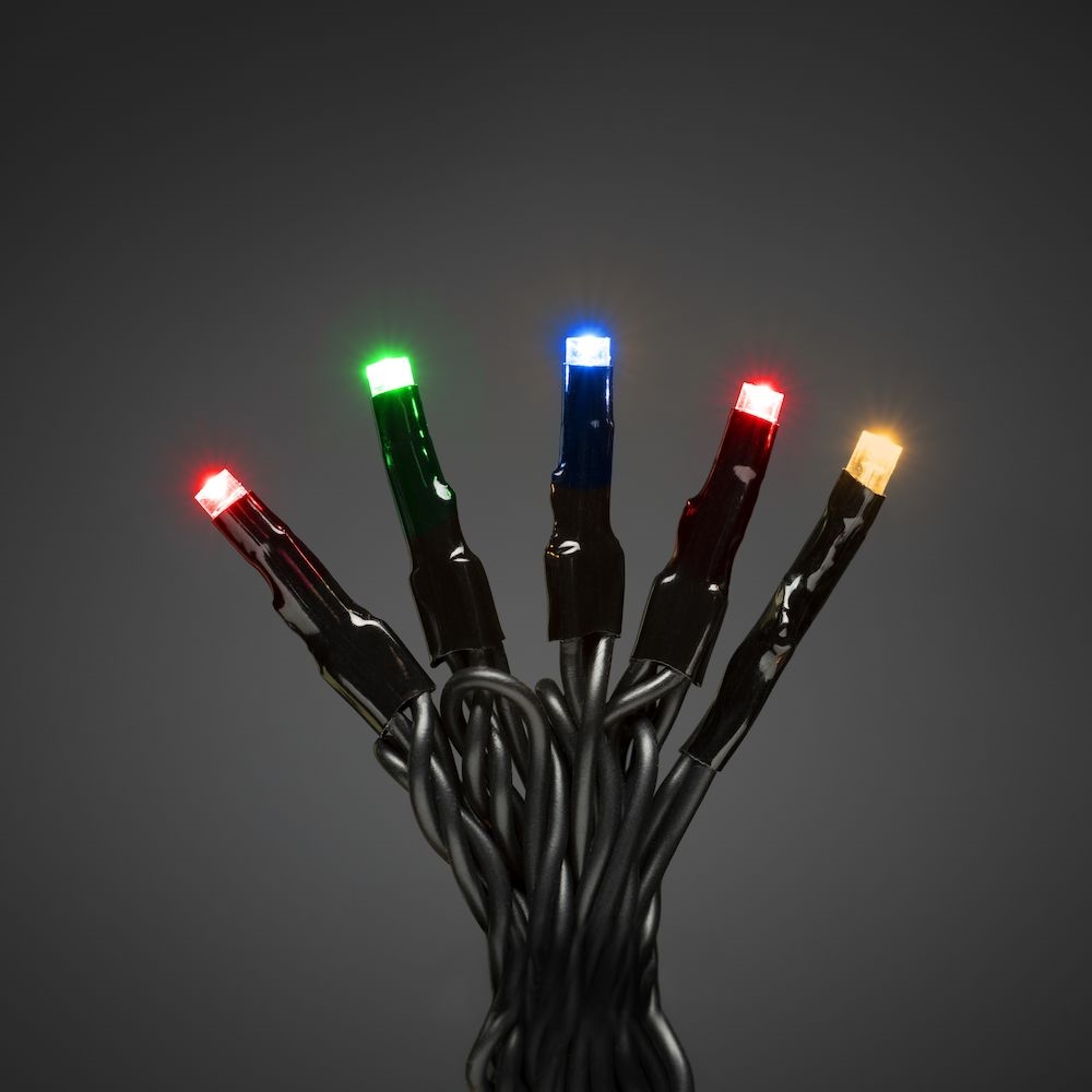 Microlights Light Strings Light String 80 Colored Micro LED Multifunction IP44 Black Konstsmide