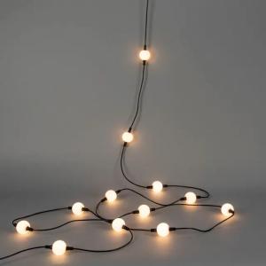 Ljusslinga 30 Opal Lampor Varmvit LED IP44 Svart Konstsmide