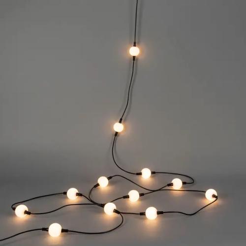 Udvidelsessæt 20 Opallamper Varm Hvid LED IP44 Sort Konstsmide