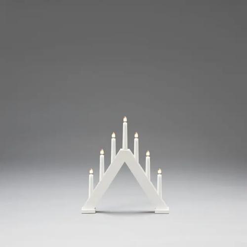 Elljusstake 7 Ljus 230V IP20 Trä Mattvit Konstsmide