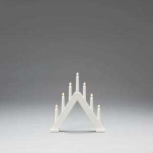Electric Candlestick 7 Lights 230V IP20 Wood Matt White Konstsmide