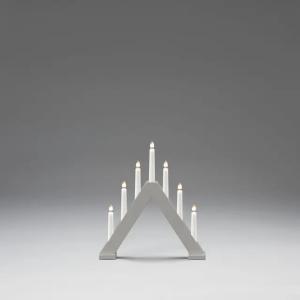 Electric Candlestick 7 Lights 230V IP20 Wood Matt Grey Konstsmide
