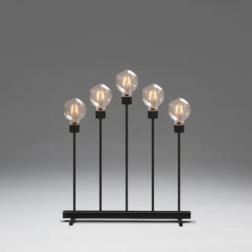 Lysestage 5 Amber Lys LED IP20 Metal Sort Konstsmide