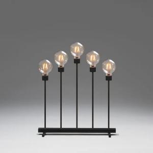 Elljusstake 5 Amber Ljus LED IP20 Metall  Svart Konstsmide