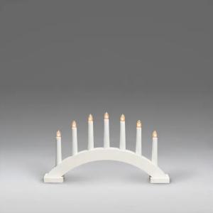 Electric Candlestick 7 Lights E10 230V IP20 Wood White Lacquer Konstsmide
