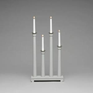 Elljusstake 4 Ljus E10 IP20 Trä Grå Konstsmide