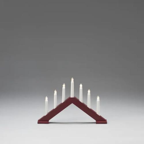 Elljusstake 7 Ljus E10 IP20 Trä Matt Mörkröd Konstsmide