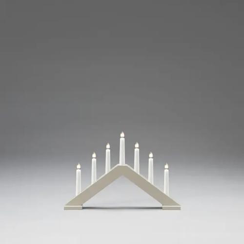 Elljusstake 7 Ljus E10 IP20 Trä Matt Beige Konstsmide