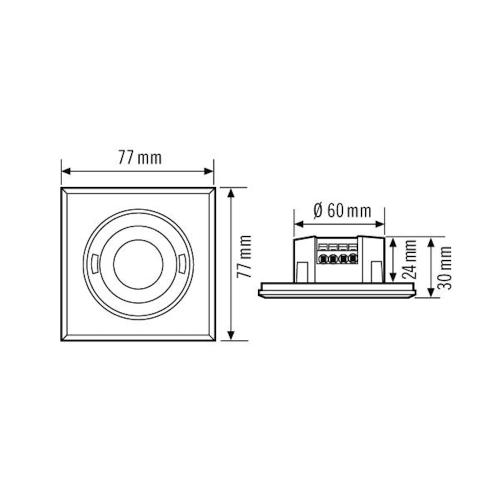 Esylux Bevægelsesdetektorer Flat Quad 360° 8m 230V IP20 Sort