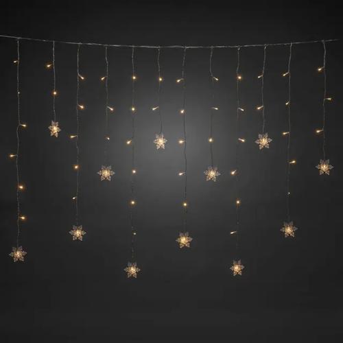 Gardinløkke 12 Snefnug 60 Varm Hvid LED IP44 Klar Konstsmide