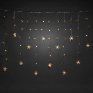 Gardinløkke 12 Snefnug 60 Varm Hvid LED IP44 Klar Konstsmide