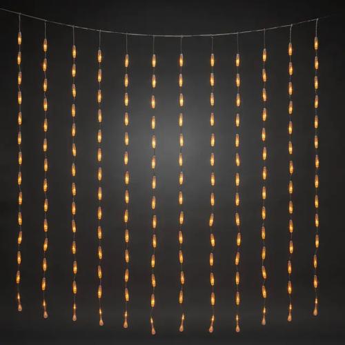Gardinkæde Med Dråber 400 Ravfarvede LED 200x200cm IP44 Klar Konstsmide