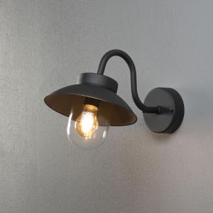 Vega Mini Wall Light Black, E27, 230-240V, IP44, Konstsmide