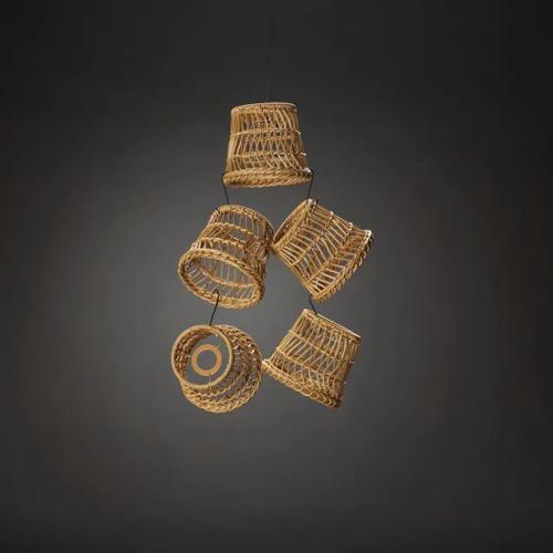 Lille Lampeskærm I Rotting IP44 Naturlig 5stk Konstsmide