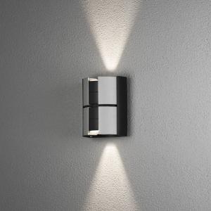 Vale Wall Light, 2x5W, LED, Black/Silver, 230V, 10W, IP44, Konstsmide