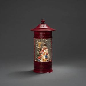 Vandfyldt Lanternepostkasse Med Snemand IP20 Rød Konstsmide