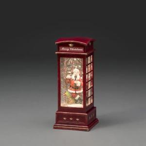 Water-Filled Lantern Telephone Booth Warm White LED IP20 Red Konstsmide