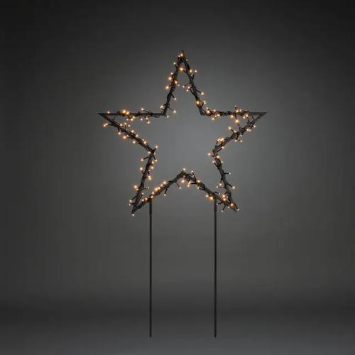 Stjärna På Pinne 150 Amber LED 65cm IP44 Svart Konstsmide
